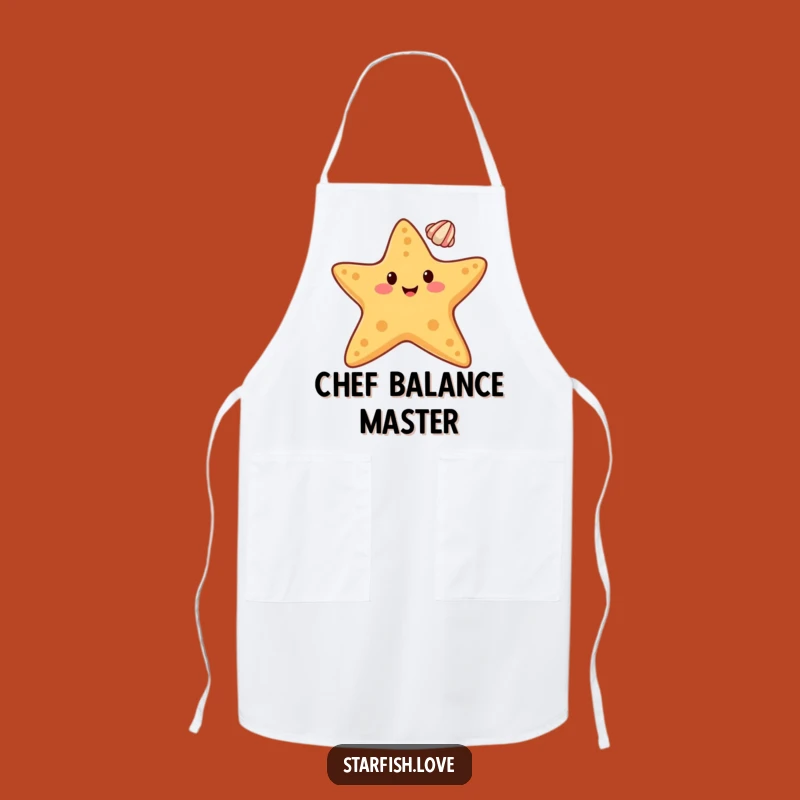 Funny Starfish Seashell Apron: Cook with Balance in this Humorous Kitchen Gift
