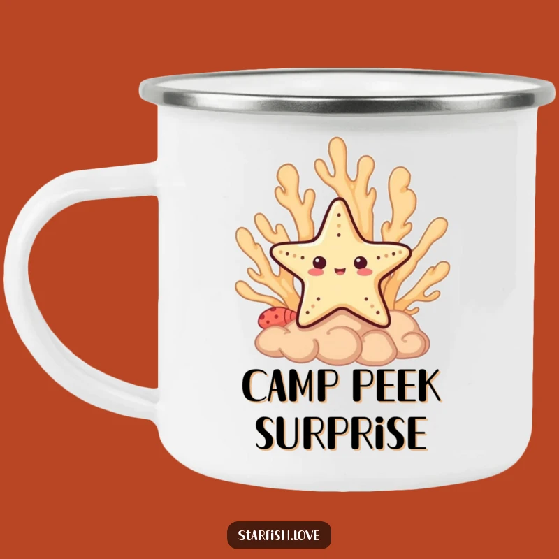 Funny Shy Starfish Camping Mug: Durable, Peek-a-Boo Drinkware, Great Funny Gift