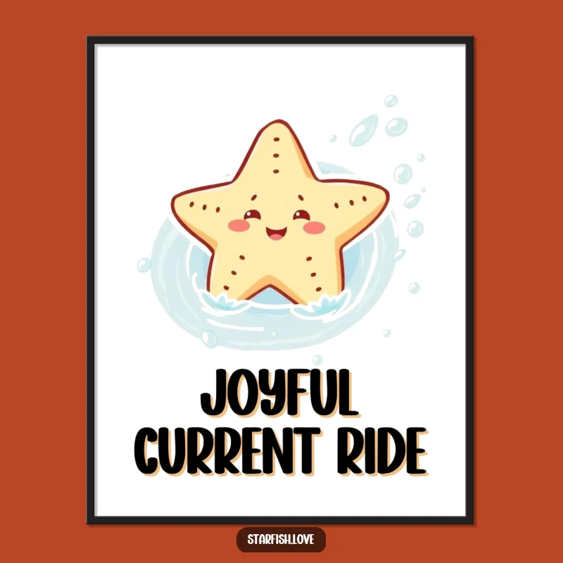 Funny Starfish Current Rider Digital Art: Instant Aquatic Fun