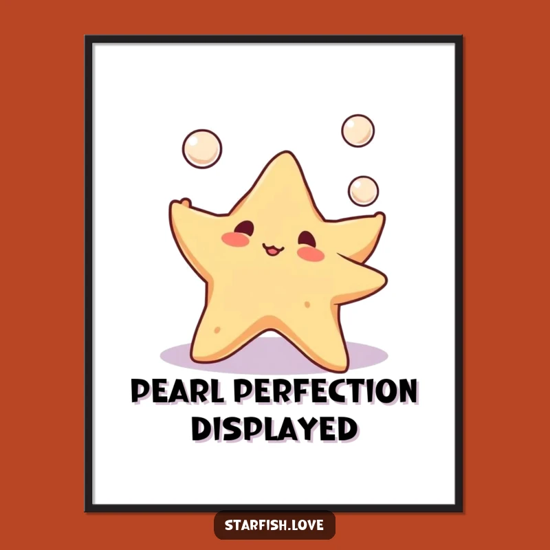 Funny Starfish Pearl Juggling Digital Art: Instant Ocean Joy