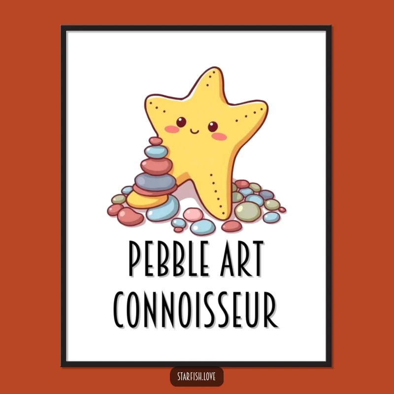 Funny Starfish Pebble Stacker Digital Print - Instant Humor Wall Art