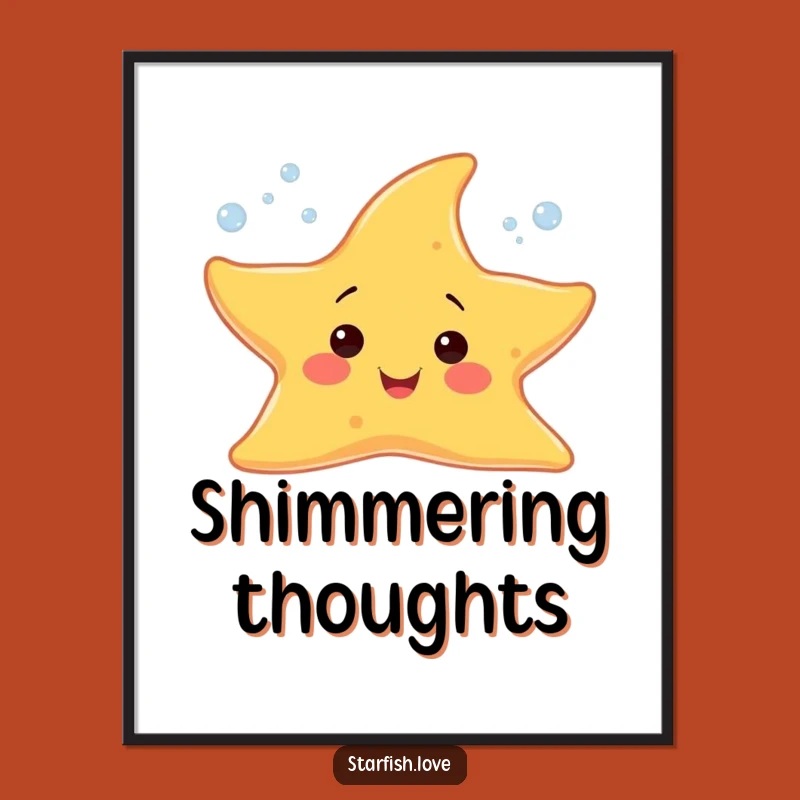 Funny Starfish Bubble Digital Art: Cheerful, Sparkling Decor for Your Space
