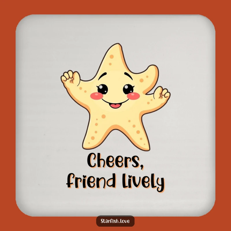 Funny Starfish Wave Drink Coaster: Protect Surfaces, Friendly Art, Unique Funny Gift