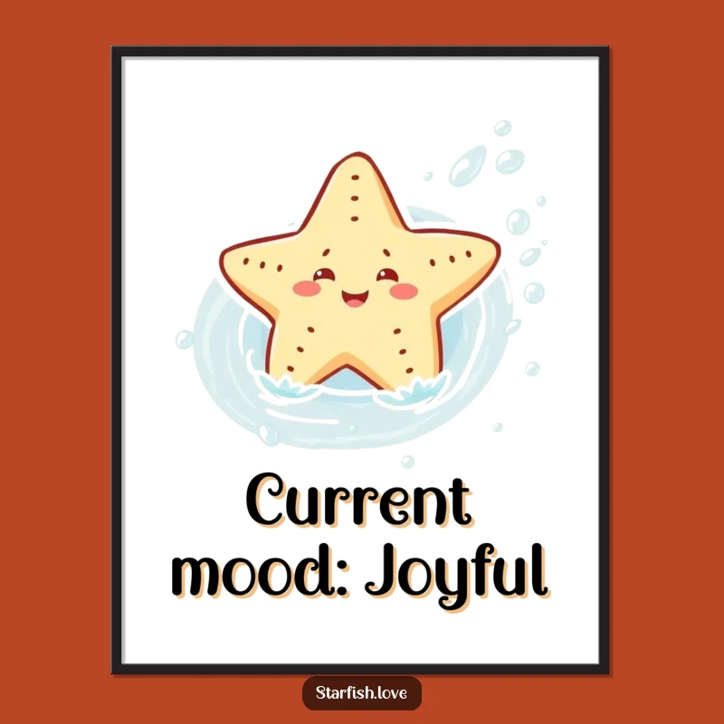 Joyful Starfish Current Poster: Dynamic Ocean Art for Your Walls