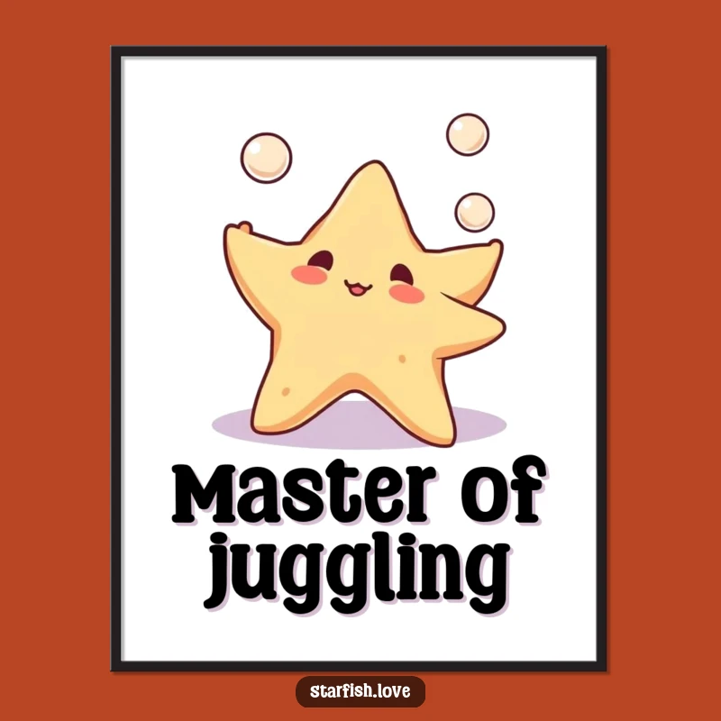 Playful Starfish Pearl Poster: Adorable Ocean Art for Your Walls