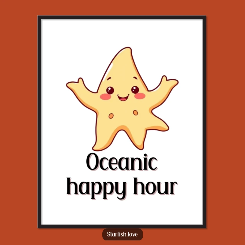 Funny Starfish Dance Poster: Decorate with this Smiling, Groovy Art