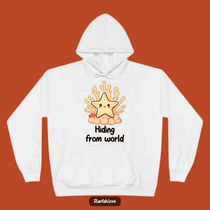 Funny Shy Starfish Hoodie: Cozy Hideaway, Peek-a-Boo Comfort, Perfect Funny Gift