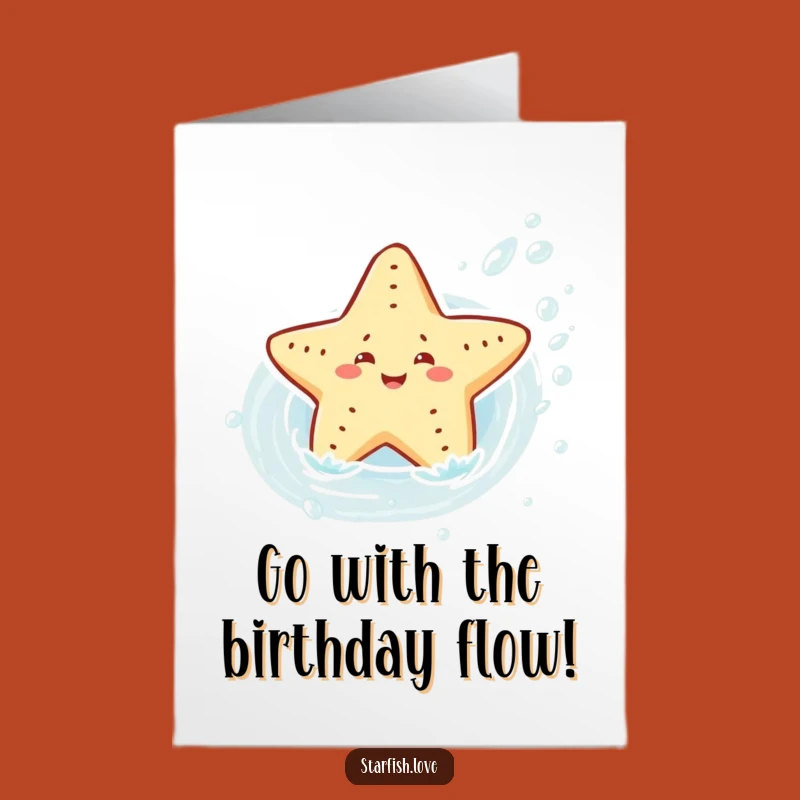 Free Printable Birthday Card: Starfish Slides Current, Fun Wishes, Joyful DIY Gift