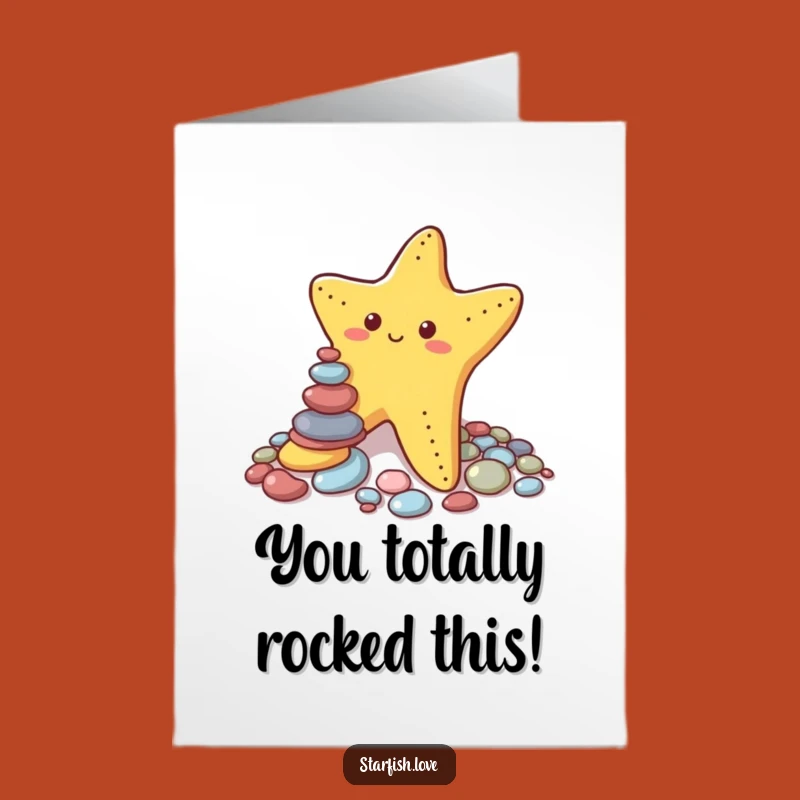 Free Printable Congrats Card: Starfish Pebble Stacking Humor Downloadable Gift