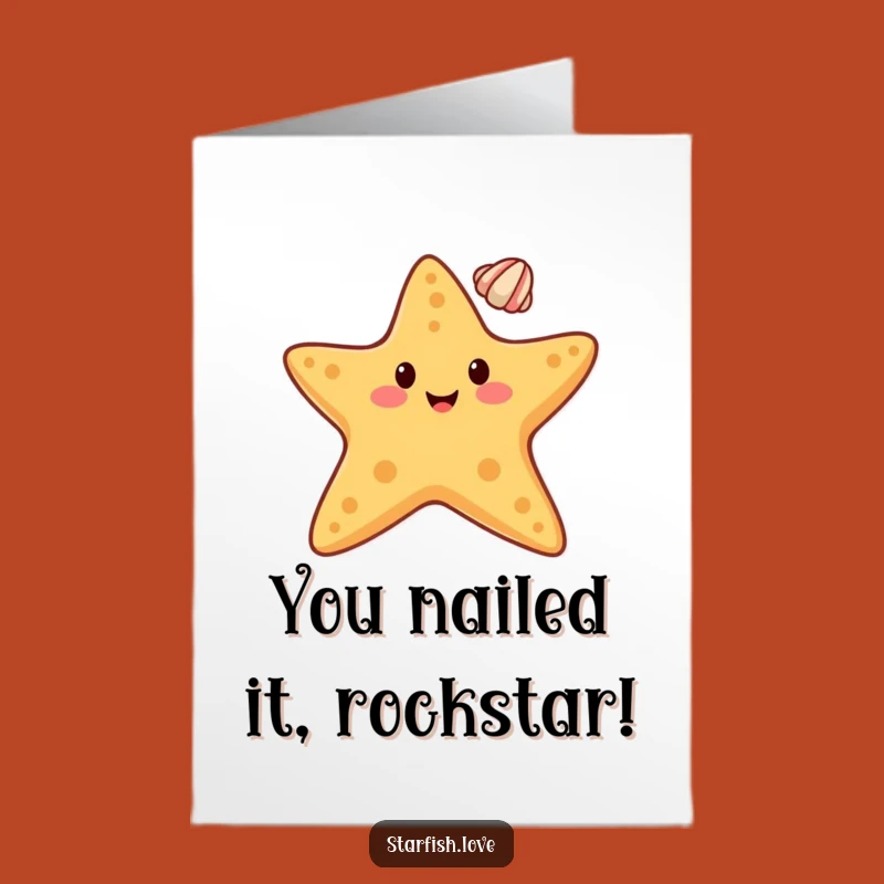 Free Printable Congrats Card: Starfish Seashell Balance Funny Downloadable Gift