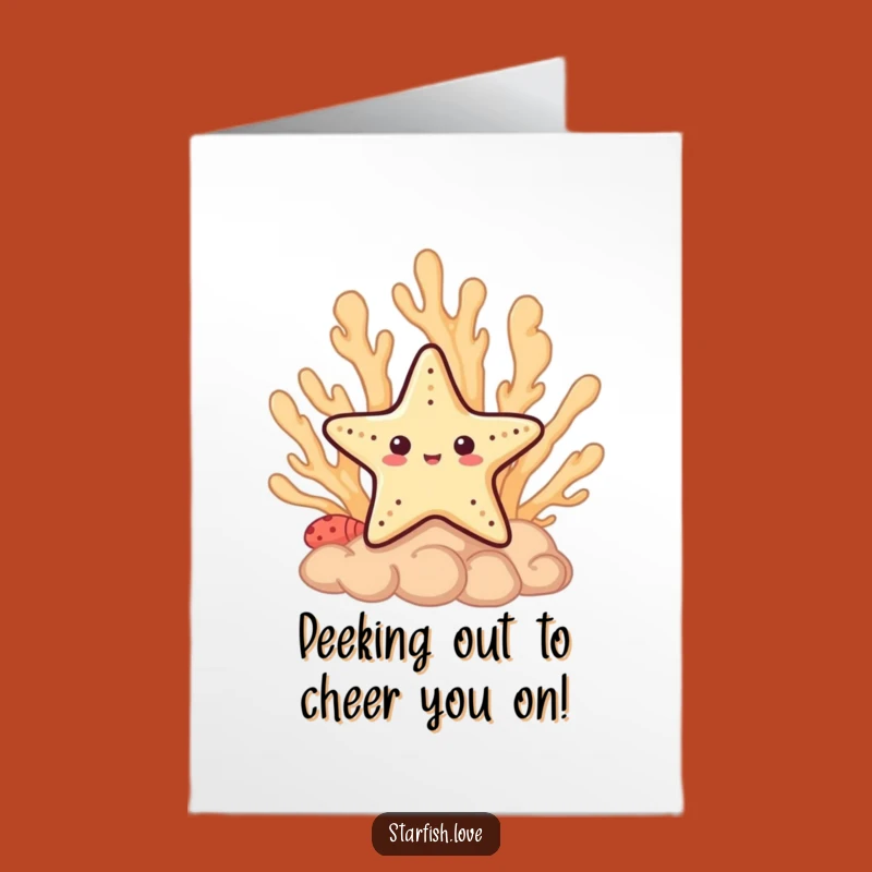 Funny Free Printable Congrats Card: Shy Starfish Emerging for Your Success