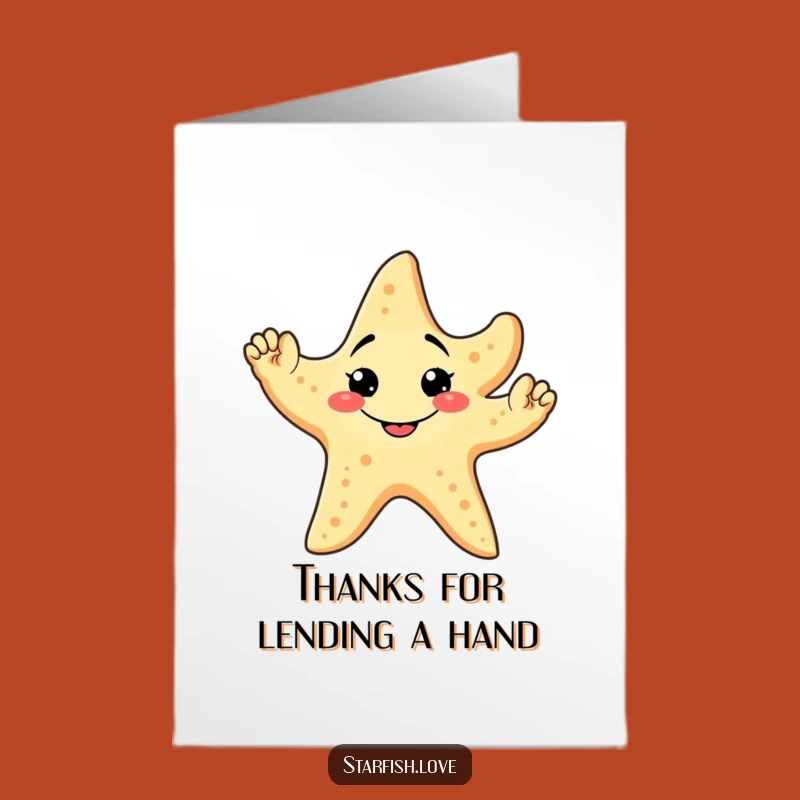 Funny Free Printable Thank You Card: Goofy Starfish Waves of Thanks