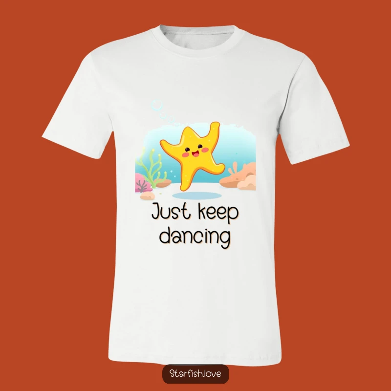 Funny Starfish Dance T-Shirt: Cheerful Ocean Vibes, Yellow Starfish Tee, Great Funny Gift