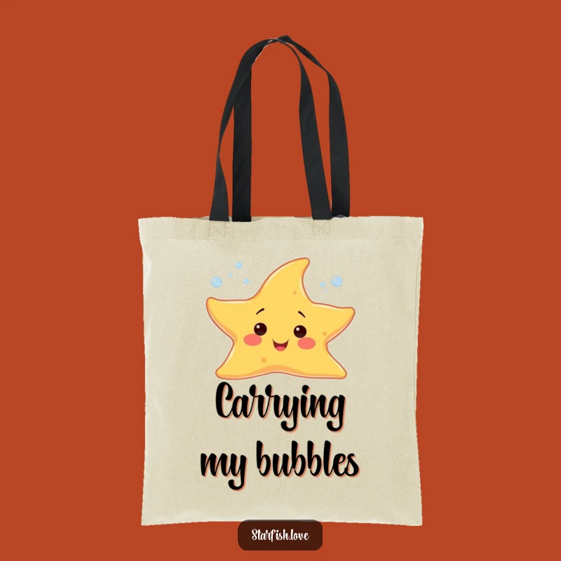 Funny Starfish Bubble Tote Bag: Carry Your Cheer in this Handy Gift